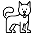 icono linea negra de silueta de perro