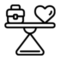 icono linea negra de balanza